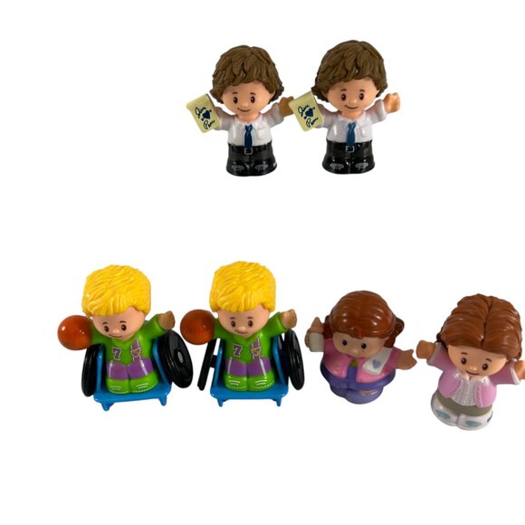 Mattel Little People Lot of 6 The Office Pam Jim Wheelchair Mother - Picture 1 of 12